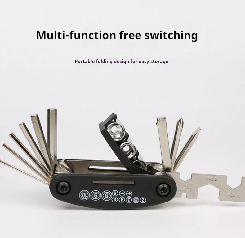 Multifunctional Folding Car Wrench Set Bicycle Repair Combination Tire Repair Tool Mountain Road Bike Garage Wrench