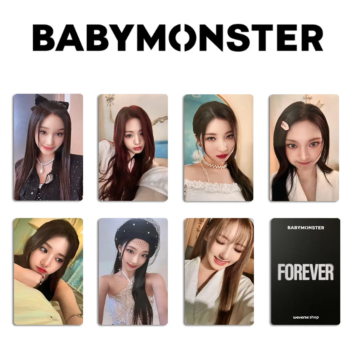 Kpop BABYMONSTER Photocards WVS LOMO Card Album Postcard Two-sided Selfie-card RUKA AHYEON RAMI RORA Fans TMRAP Special Cards