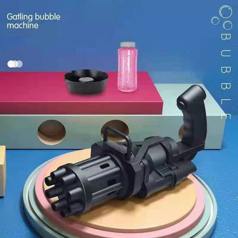 Cheaper Price 8 Hole Bubbles Gatling Gun Electric Bubble Machine Mini Handheld Blowing Bubbles Guns