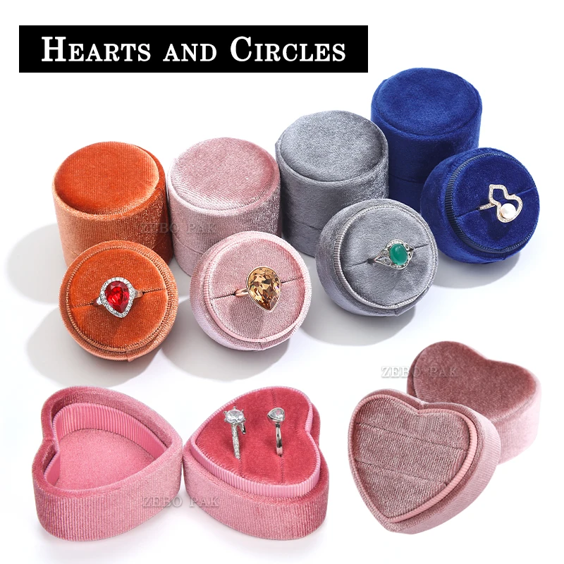Popular Design Korean Style Jewelry Boxes Import Flannel Velvet Ring Box Wedding Jewelry Gift Box