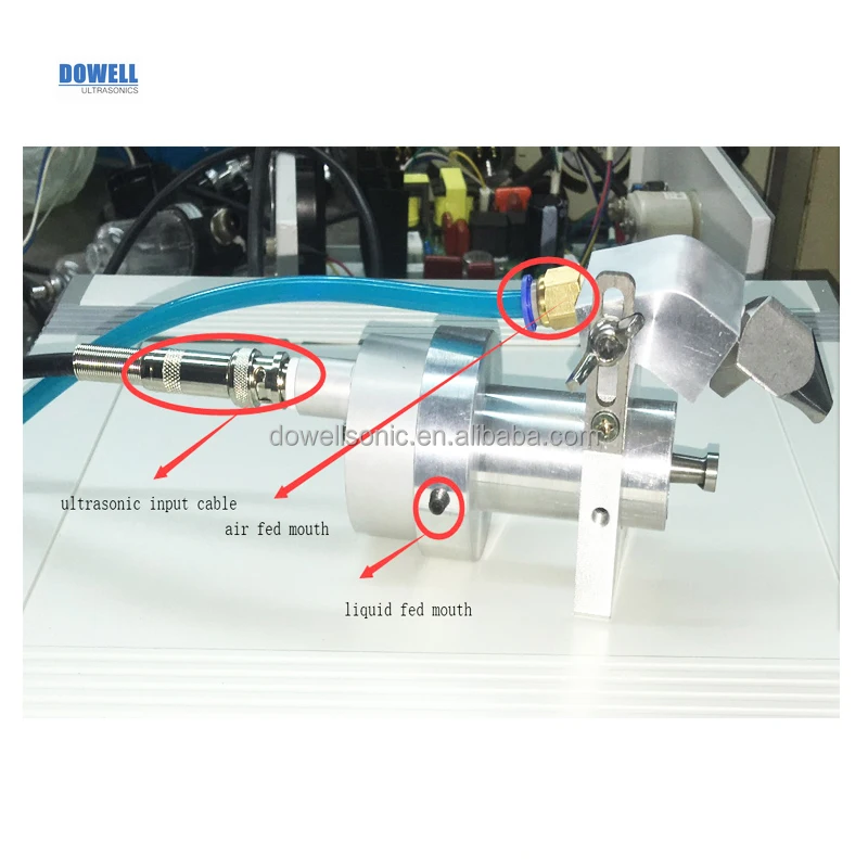 ultrasonic Ti nozzle of wide area for ultrasound coater with air flow function 55khz 100w
