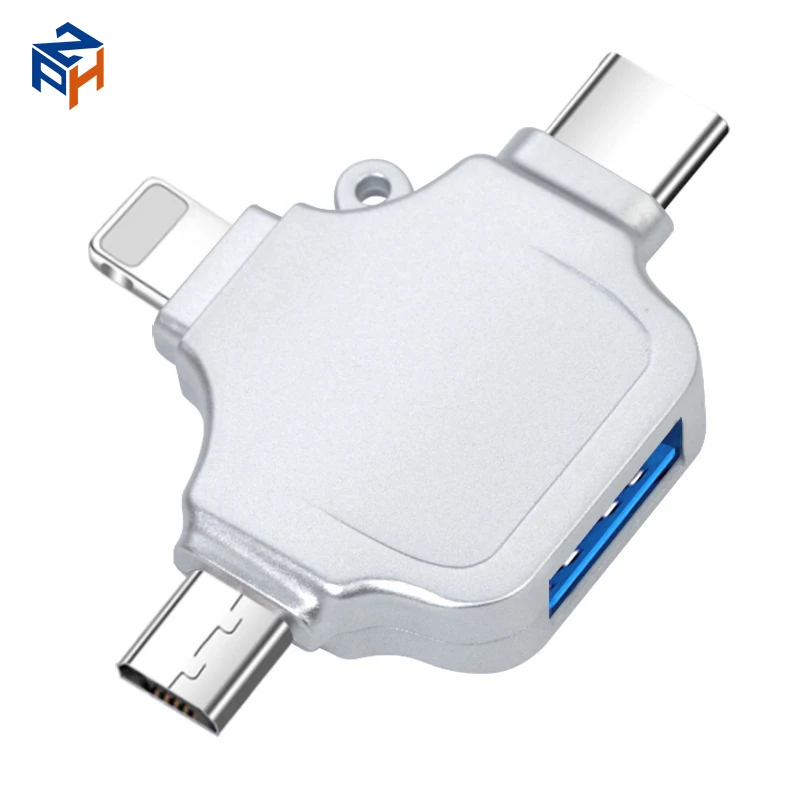 Оптовая продажа 3 в 1 адаптер разветвитель трансформатор для iPhone USB 3,1 Type C OTG адаптер «папа» для USB 3,0 OTG адаптер