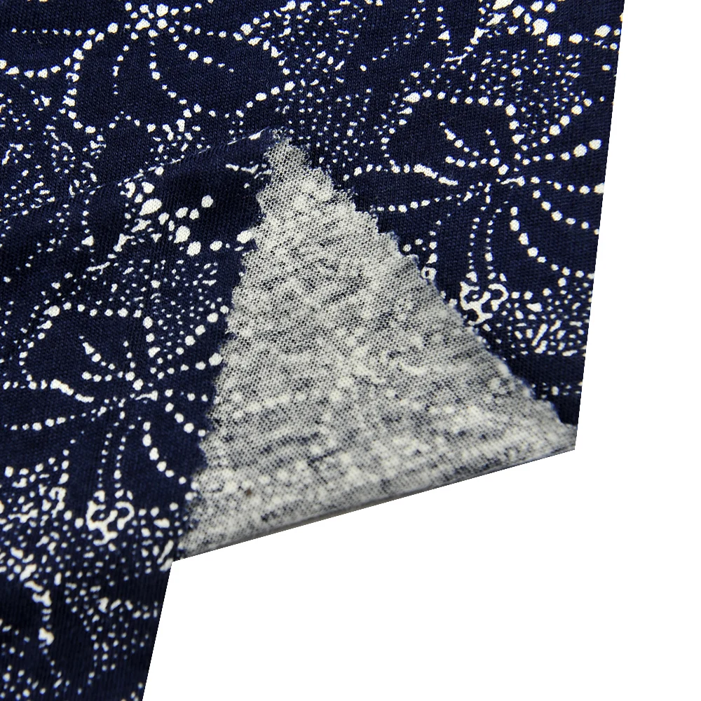 100% combed cotton single knitted jersey floral printed  fabric for dress t shirt in stocks