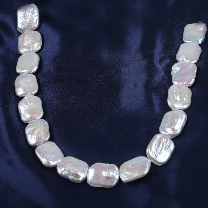 Wholesale 19-21mm Square Shape Baroque Freshwater Pearl Strand Natural Pearl Jewelry Making
