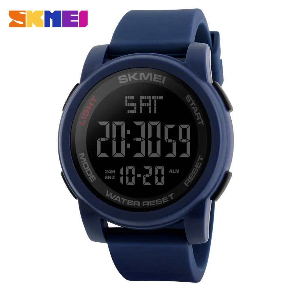 Skmei 1257 50m waterproof digital sport watch silica gel band