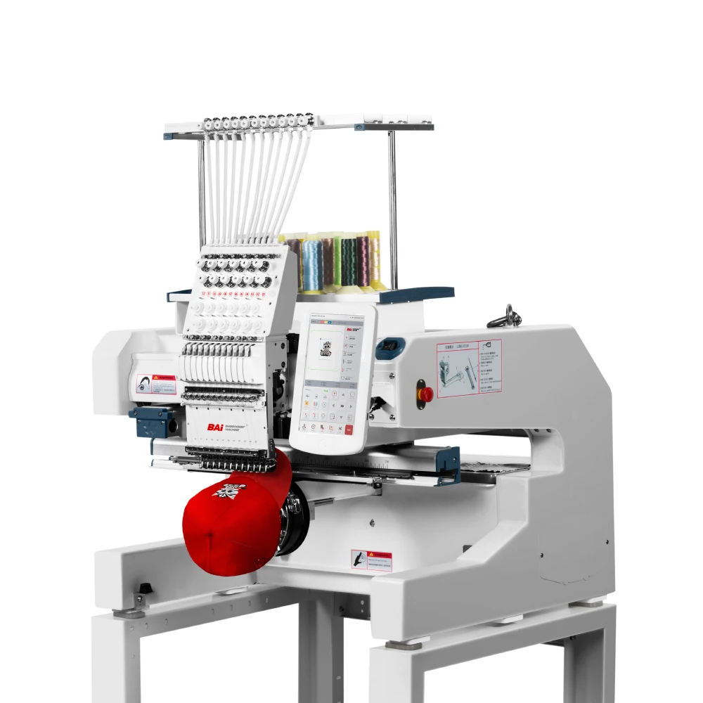 BAI automatic high speed one head 15 needles hat /flat embroidery machine for sale