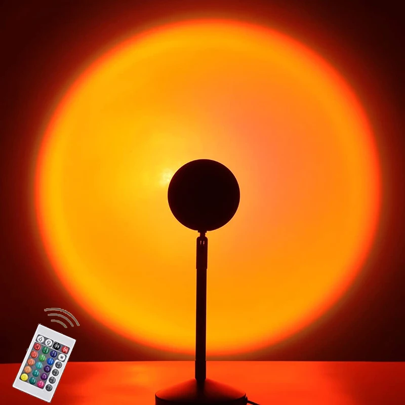 Wholesale Ambient USB Sunset Halo Projector Lamp Rotation Rainbow Projection Colorful Hot selling sunset lamp