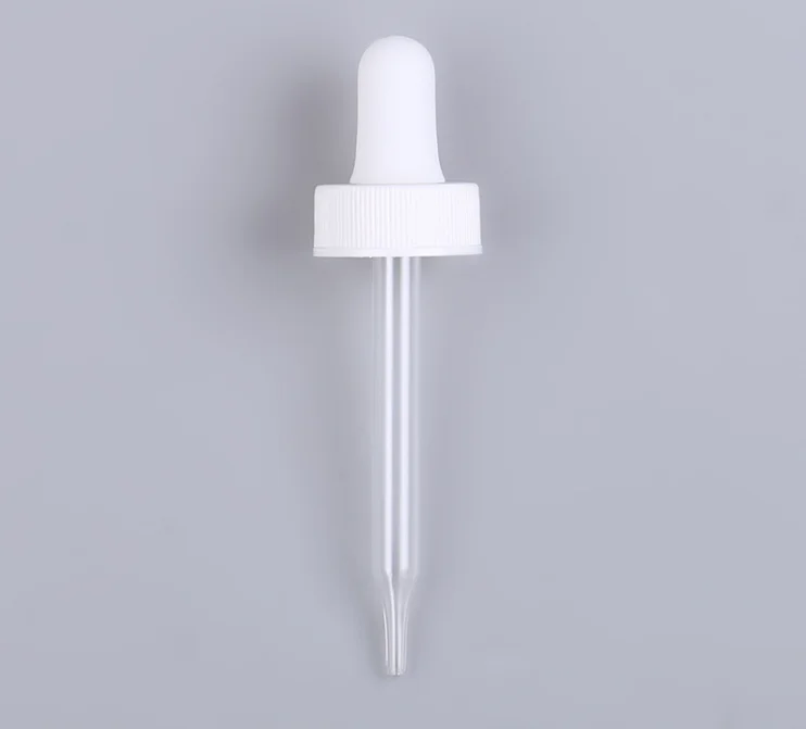 Wholesale 18-400 20-400 22-400 24-400 Nitrile or Silicone Rubber Bulb Etched Measuring Glass Dropper for Boston Glass Bottle