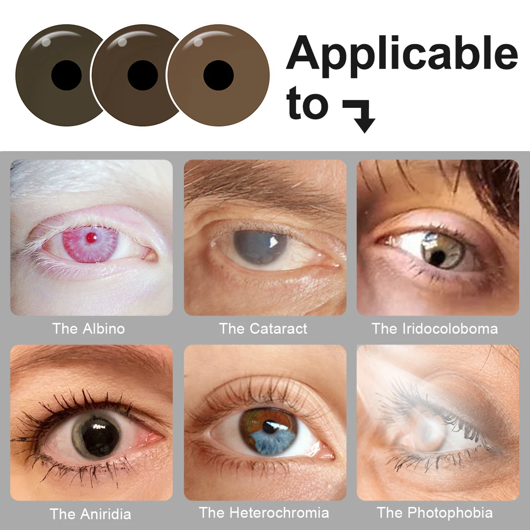 Free sample pseyeche F Brown prosthesis lens color blind contact lenses colorblind lenses colored blind contacts