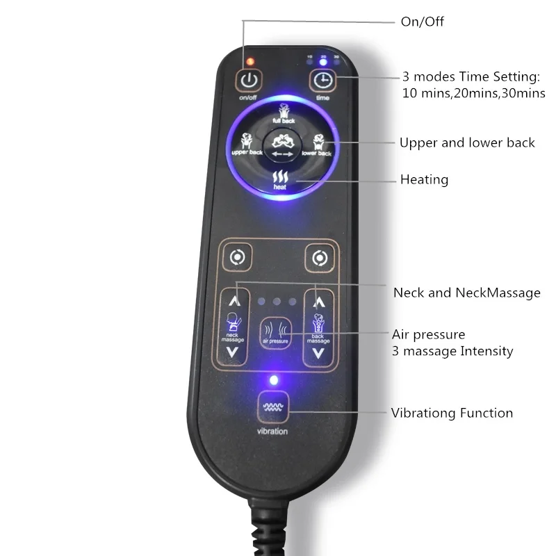 Car Home Shiatsu Massage Cushion with Heat Massage Portable S305