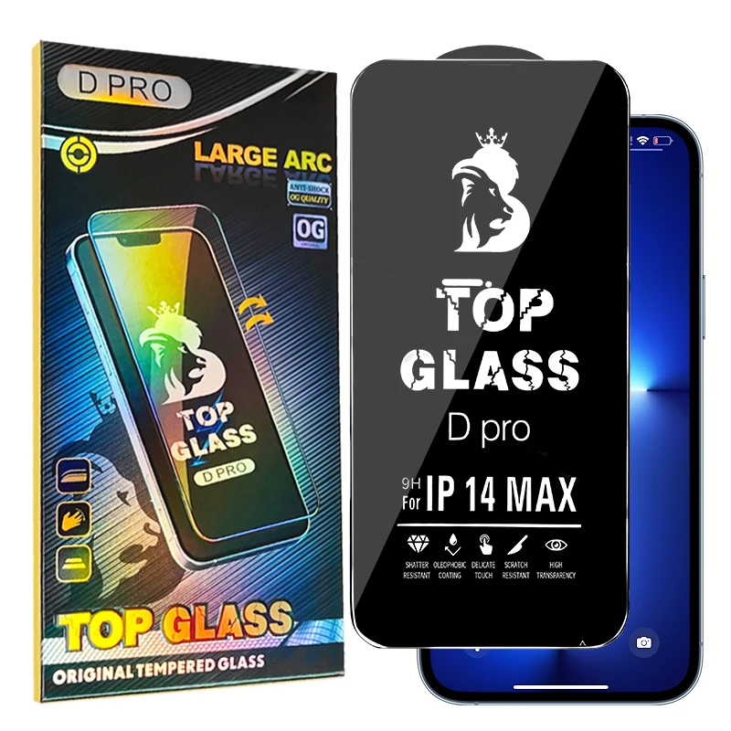 Amazon Premium Quality Top Glass D Pro 3D Silk Print Full Glue Tempered Glass Screen Protector For iPhone 14 13 12 11