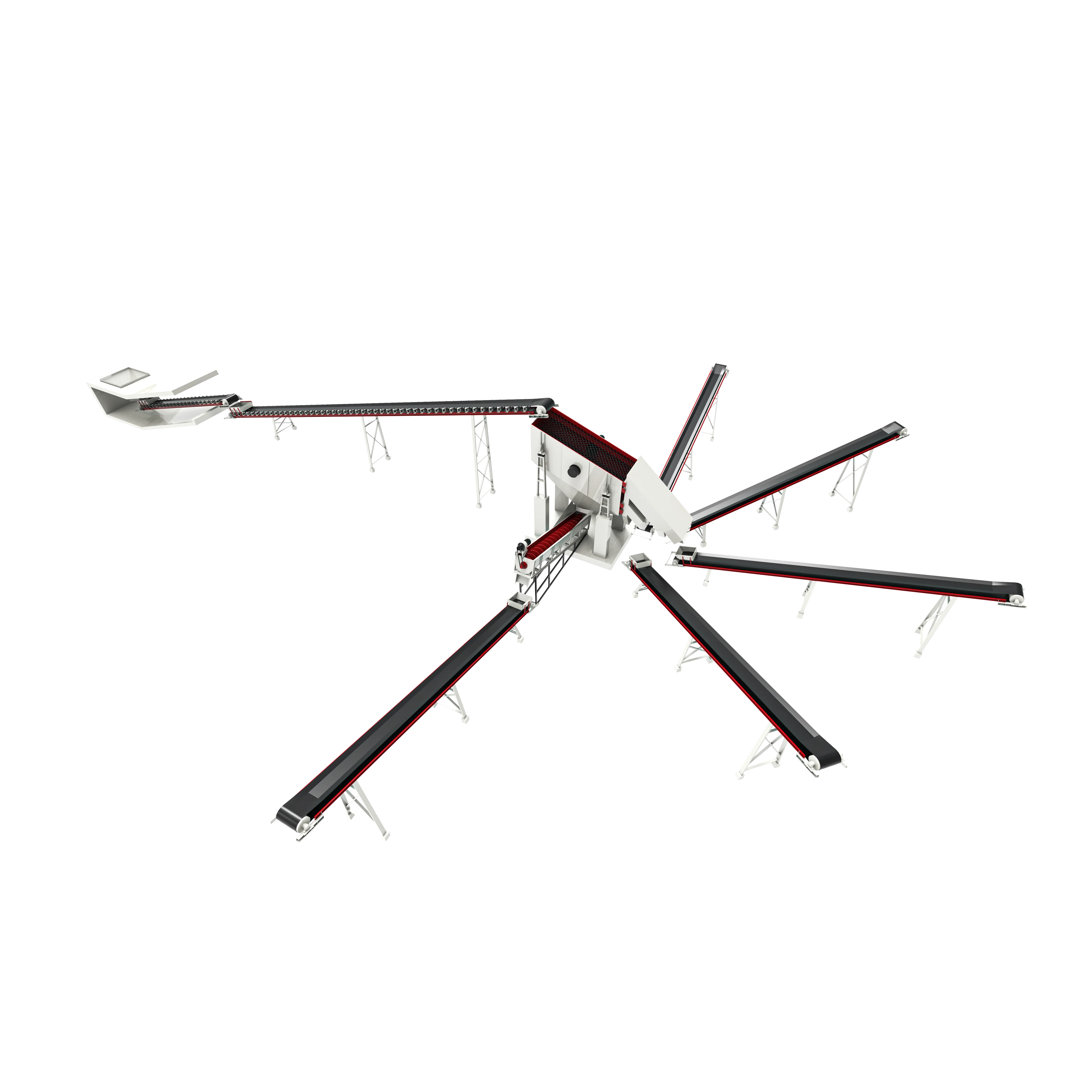Daswell Factory Supply Building Debris Fixed Crushing Screen Production Line with Belt Conveyor