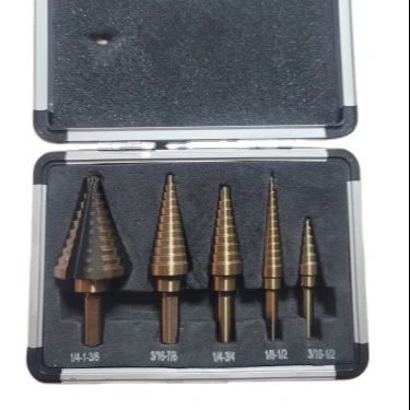 HSS 4241 Cobalt Multiple Hole 50 Sizes Step Drill Bit Set Tools Aluminum Case Metal Drilling Tool for Metal Wood Step Cone Drill