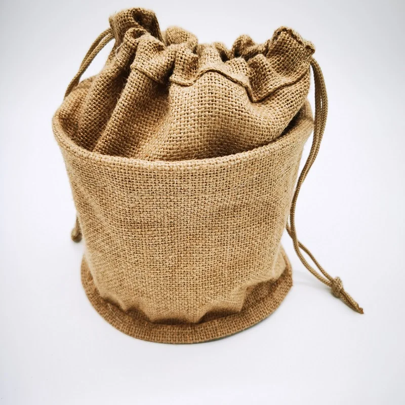 Factory custom wholesale eco friendly strong grocery shopping linen jute tote bag with leather handle