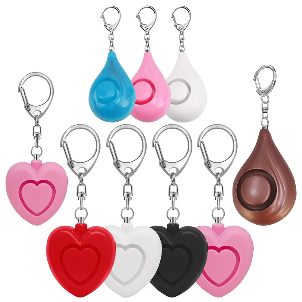 Alarm Keychain Personal 125 dB Safe Emergency Self Defense Protection Device Anti-Rape Anti-Theft Security Heart Shape Alarms