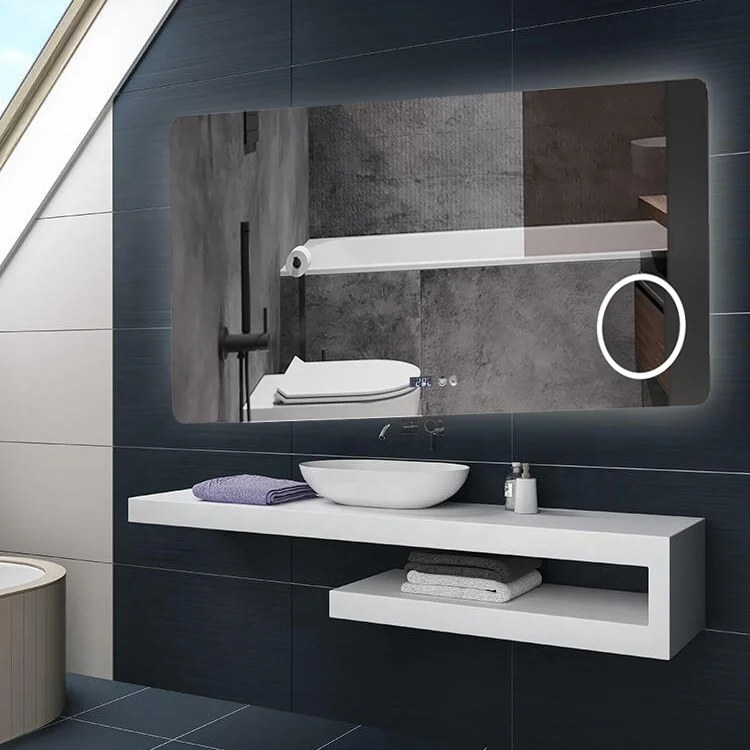 Hot Sale Waterproof Defogging Smart Mirror Touch Switch Sensor For shaving magnifier Bathroom Mirror with Led Light