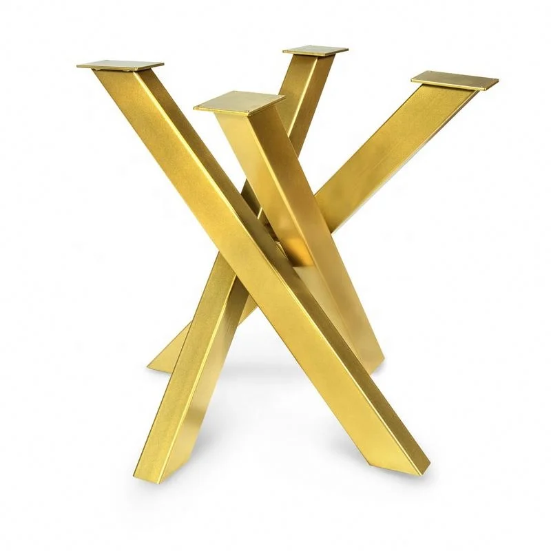 Black Gold Metal Circle End Spider Table Leg Base Coffee Dining Table One Leg For Luxury Furniture