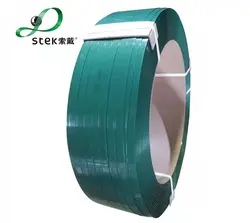 STEK PET STRAP GREEN  EMBOSS/SMOOTH FINISH Automatic / Manual Use Polyester PET Strap Roll