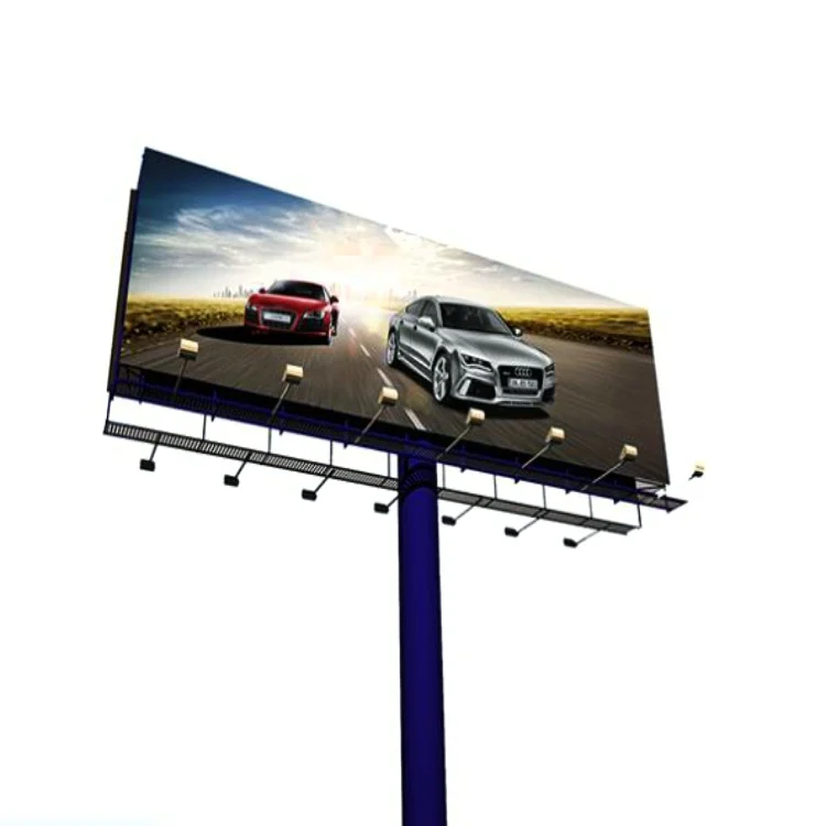
Expressway large steel structure single-pillar billboard outdoor anti-aircraft gun advertising tower customized design and insta 