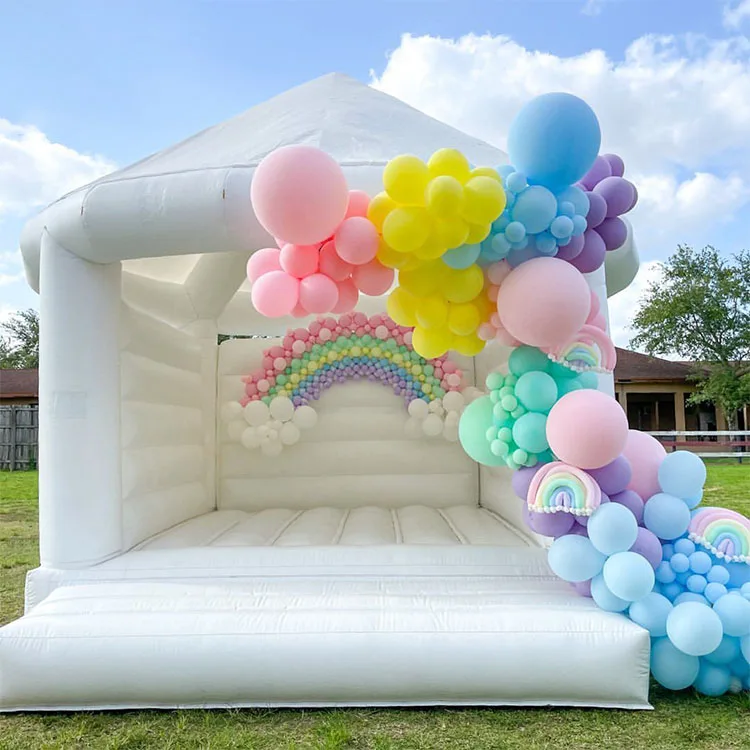 white mini 16ft wedding bouncer jump jumper