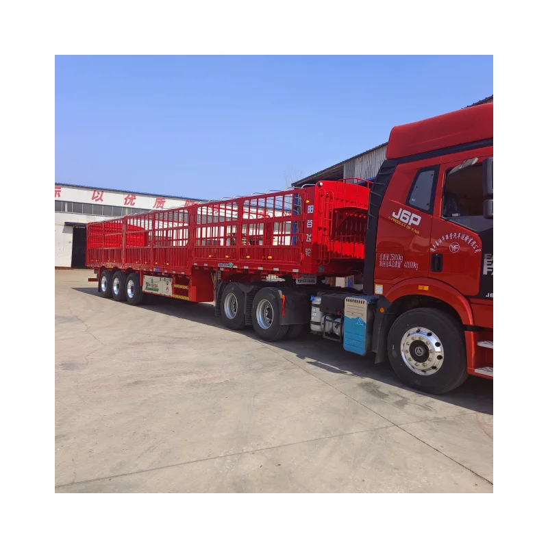 3 axle fence cargo trailer/livestock store house bar semi trailers for sale Trailer manufacturer High quality customized