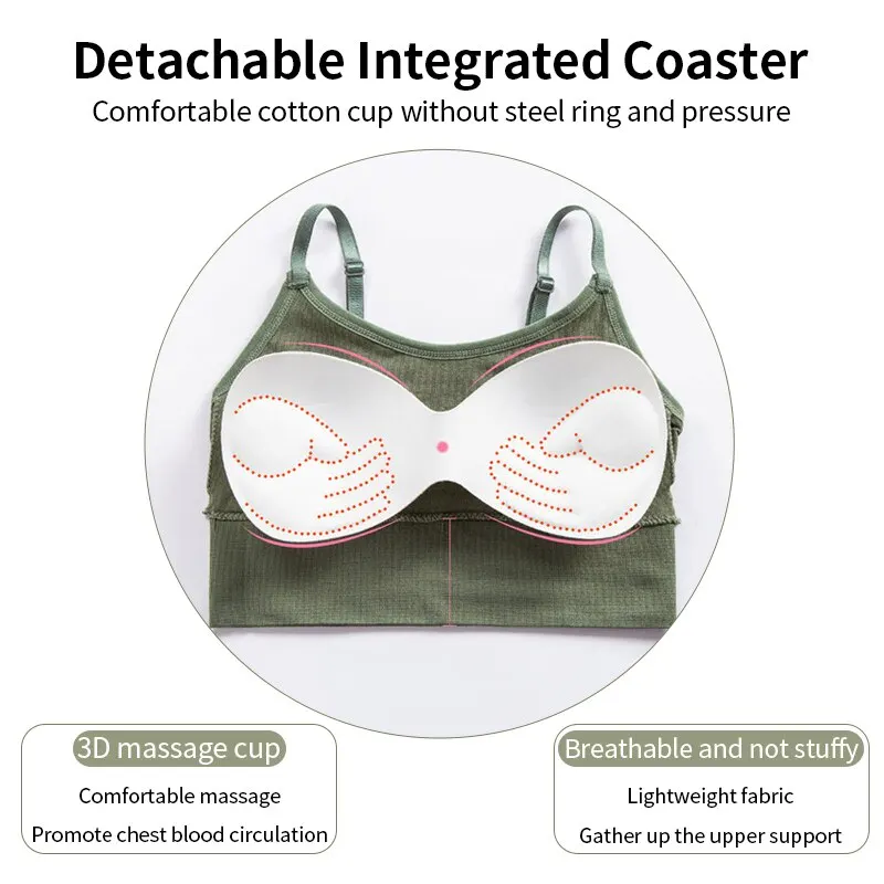 Teenage Girl Gym Sports Vest Bra Seamless Sexy Backless Wire Free Underwear Full Cup Inner Padded Female Yoga Bra
