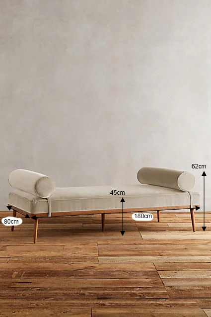 Luxury Linen Fabric sofa bed  chaise lounge recliner Soild Wood Indoor Daybed for Home