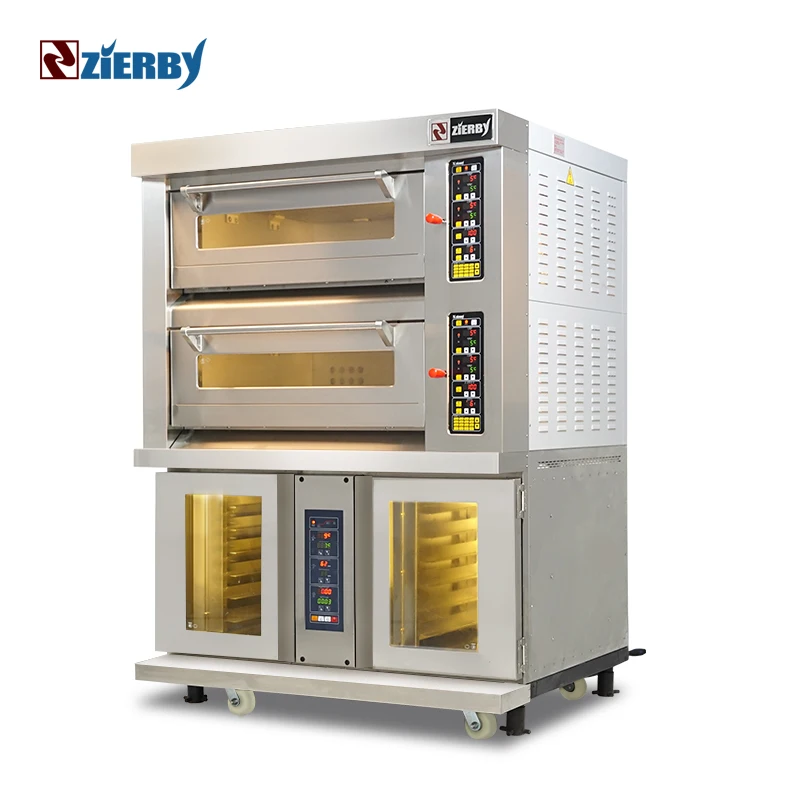 
2 deck 4 tray standard electric and 12 tray proofer bakery machine proofer deck combination oven 