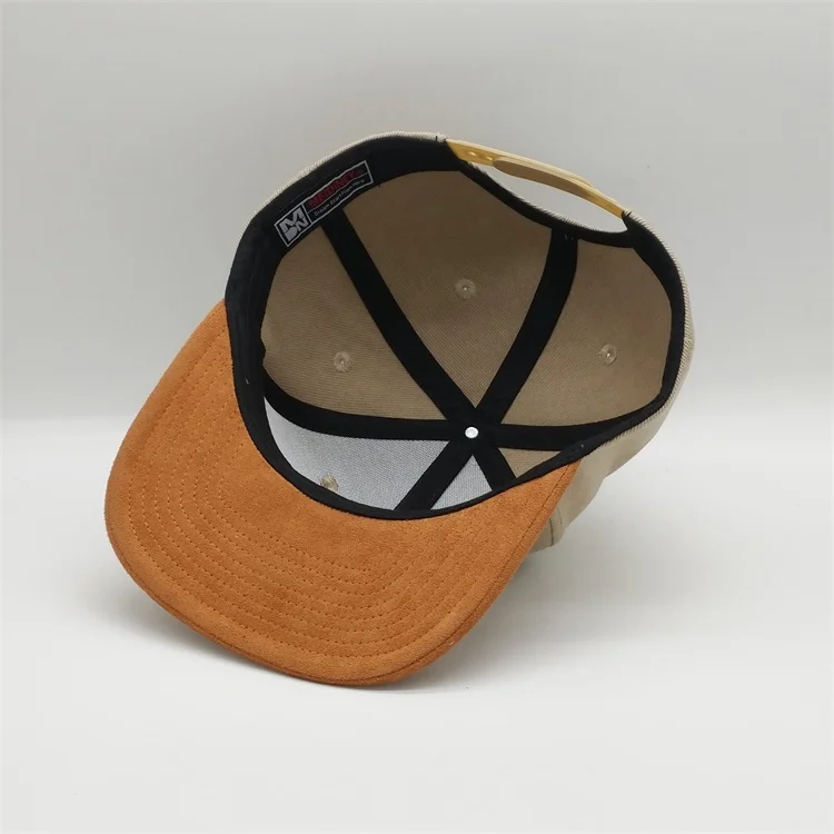 
Cheap Custom Made 6 Panels High Quality Custom Snapback Hat Suede Brim 