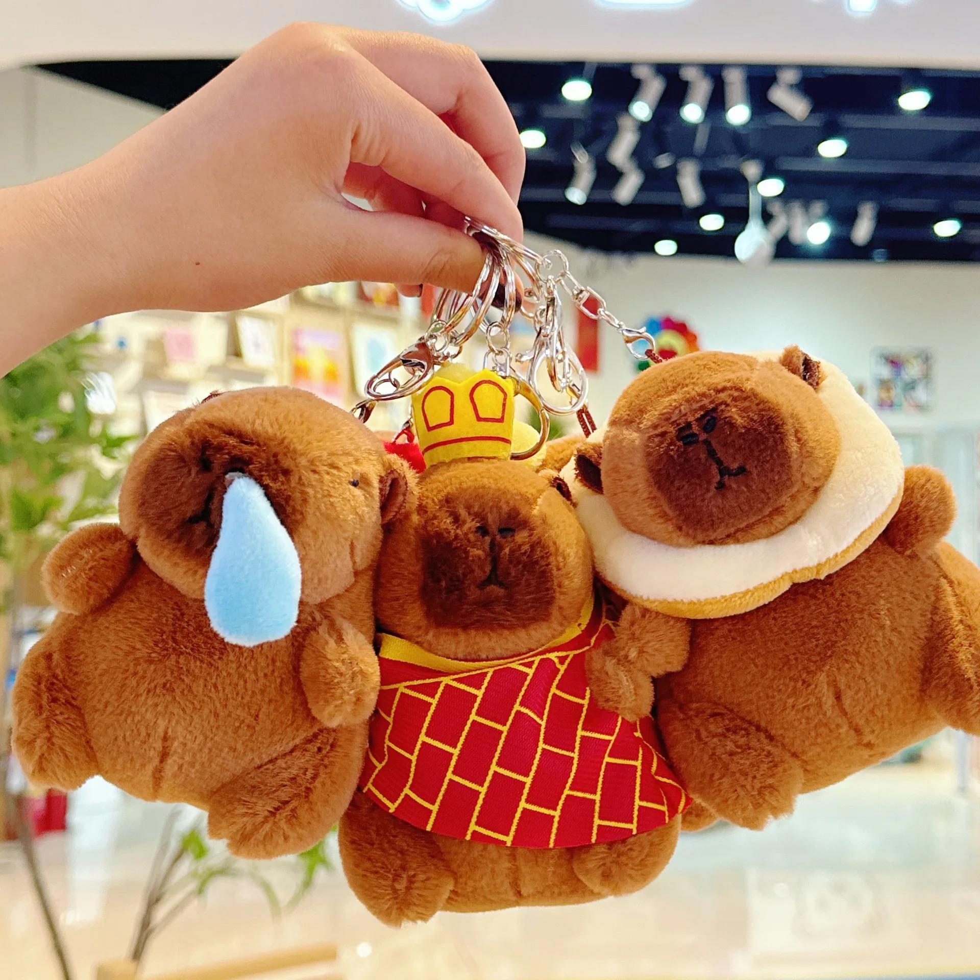 Hot sales soft Kawaii plushies stuffed animal hamster capybara keychain cute capybara Backpack decoration pendant