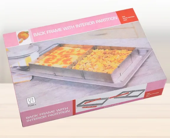 Stainless steel adjustable square mould cake cutter for baking