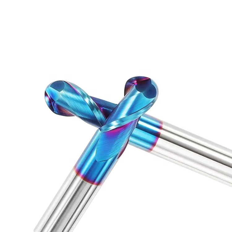 Hot sale Jinchuan High Quality CNC tool HRC65 Steel Milling Cutter 2 Flute Nano Blue Coated Ball Nose End Mill