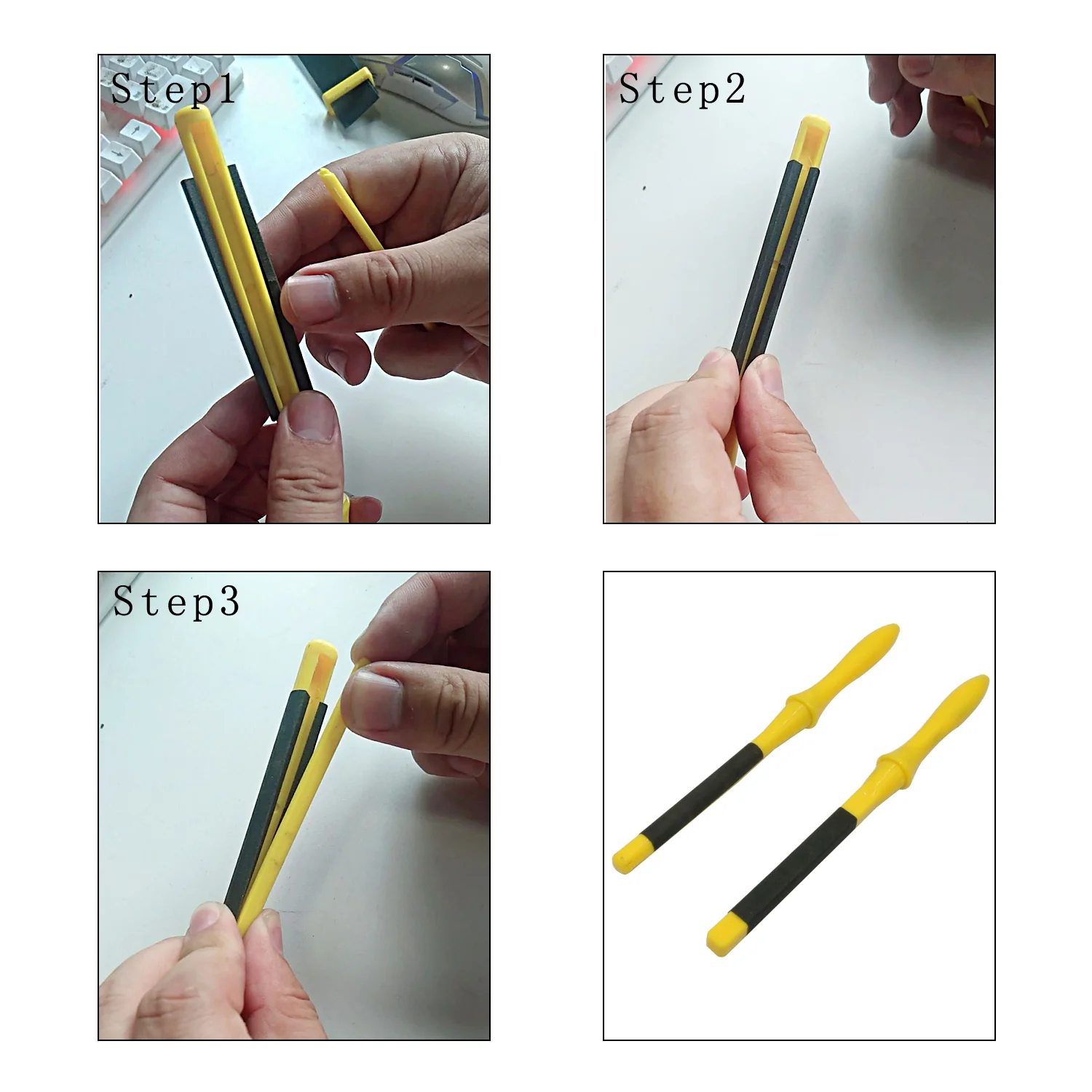 4pcs Jewelry Hand Sanding Tools Roll Half Round Polishing Roll Abrasive Sandpaper Holder Clamp Sandpaper Sanding Bar Set