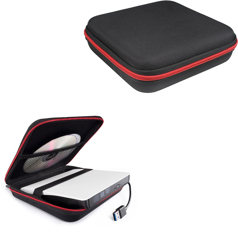 Suitable for external optical drive storage bag, burner protective case, mobile CD storage case, hard case, portable rope