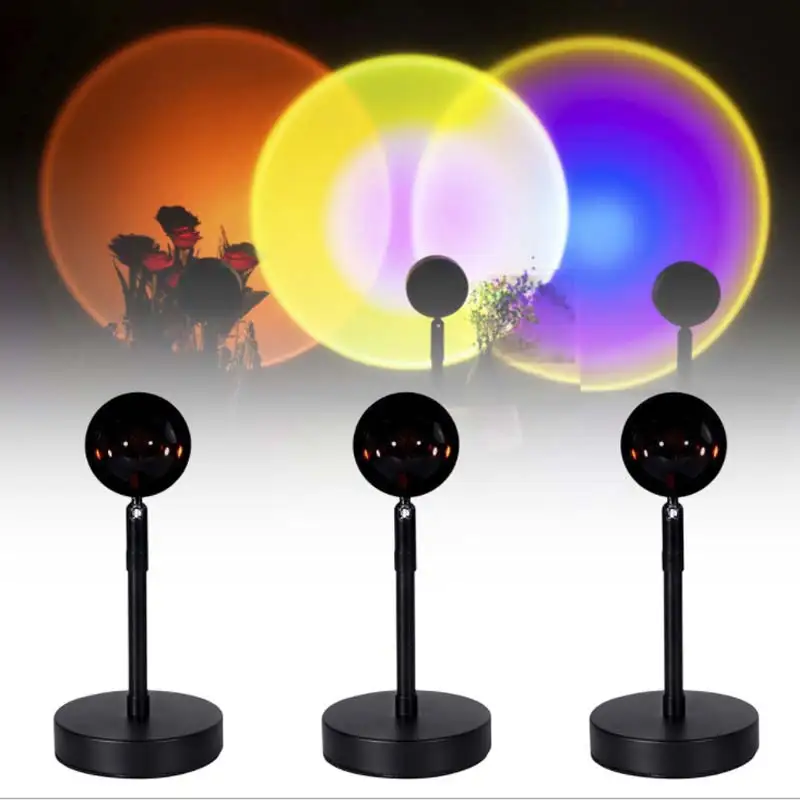 
Table RGB Light Sunset Projection Lamp Rainbow Usb Night Floor Projector Sunset Lamp For Living Room 