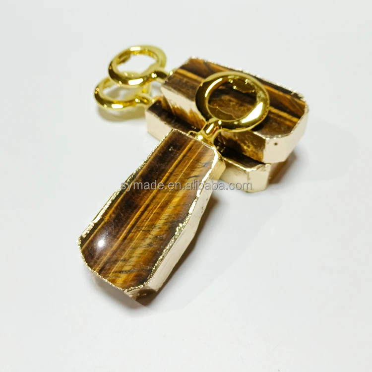 Natural Gemstone Christmas Gifts Keychain Beer Metal Bottle Opener