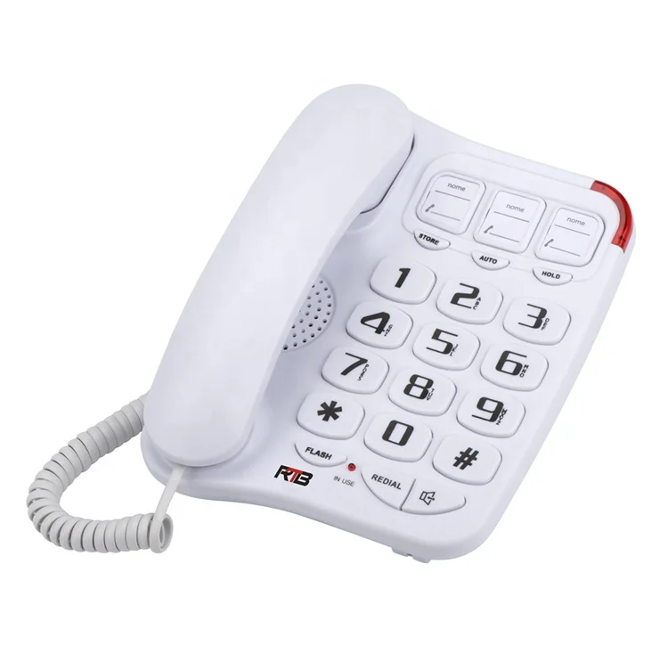 Home Black color Fixed Big Button Phone elderly Corded Telephones