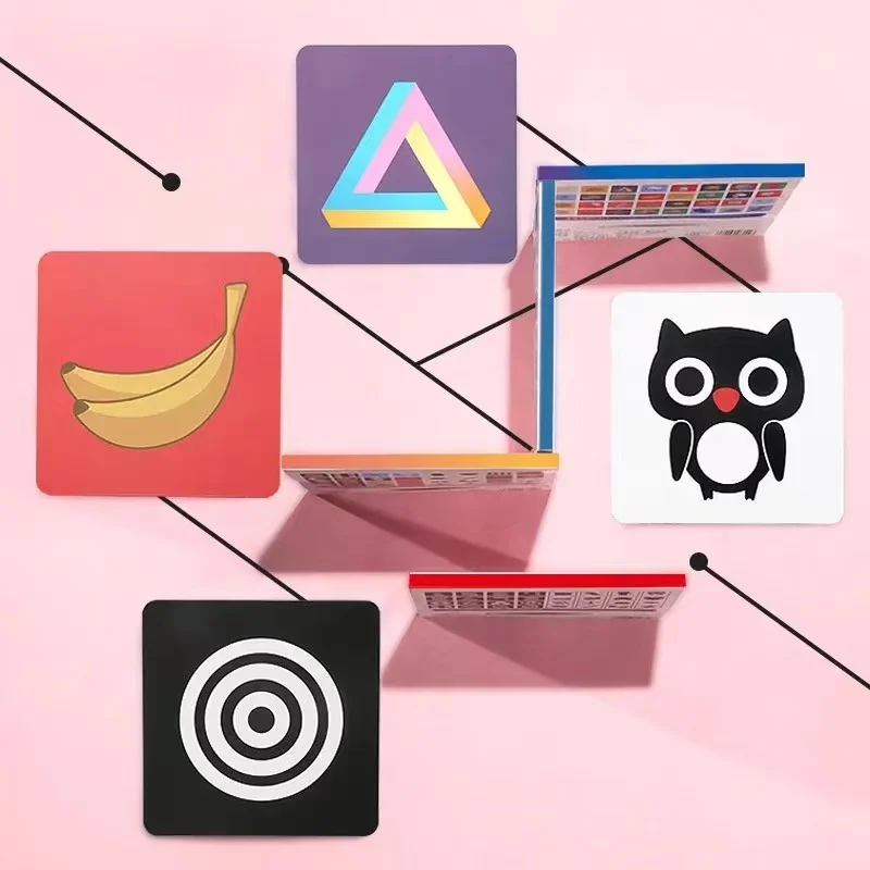 Black and white card baby early education card training for newborns, visual stimulation for babies, karaoke card