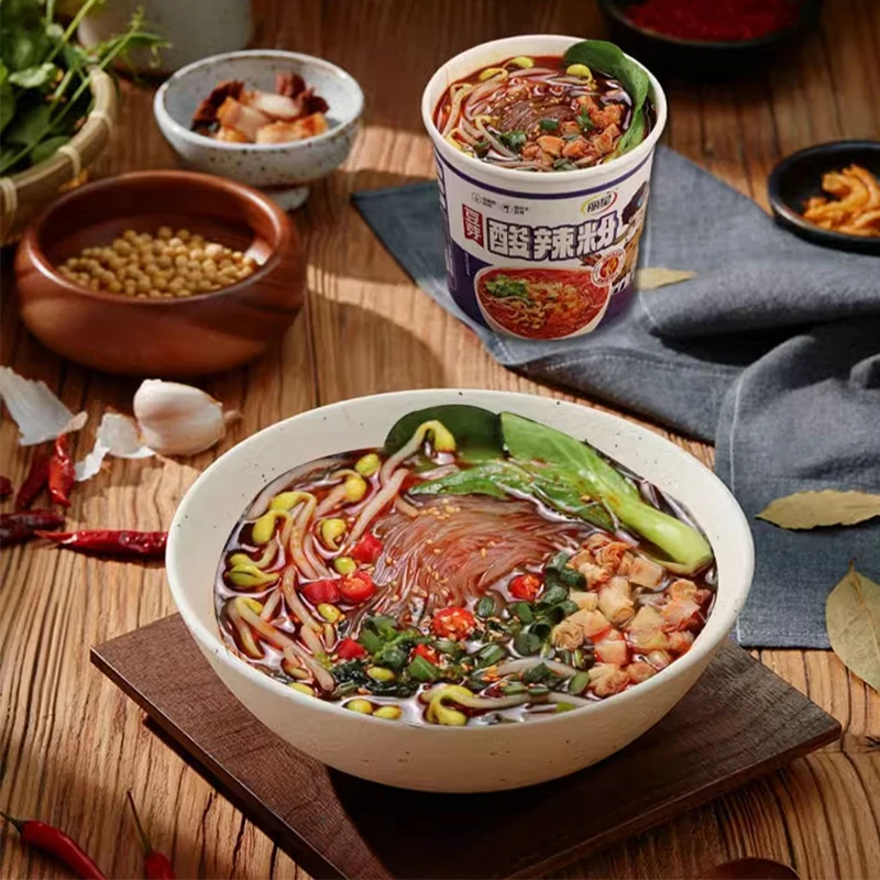 Wholesale Barreled Sweet Potato Hot And Sour Powder Non-Fried Instant Foodsweet Potato Noodles