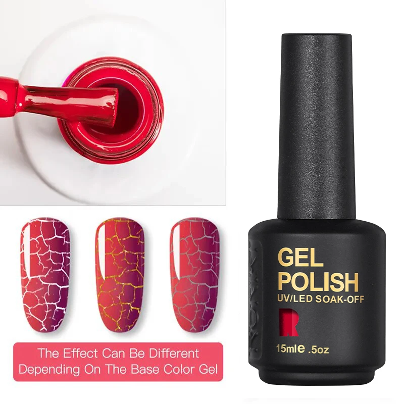RONIKI Gel Polish Cracking Nail Lacquer 15ml Base For UV Gel Varnish Quick Drying Nail Art Crackle Gel Polish