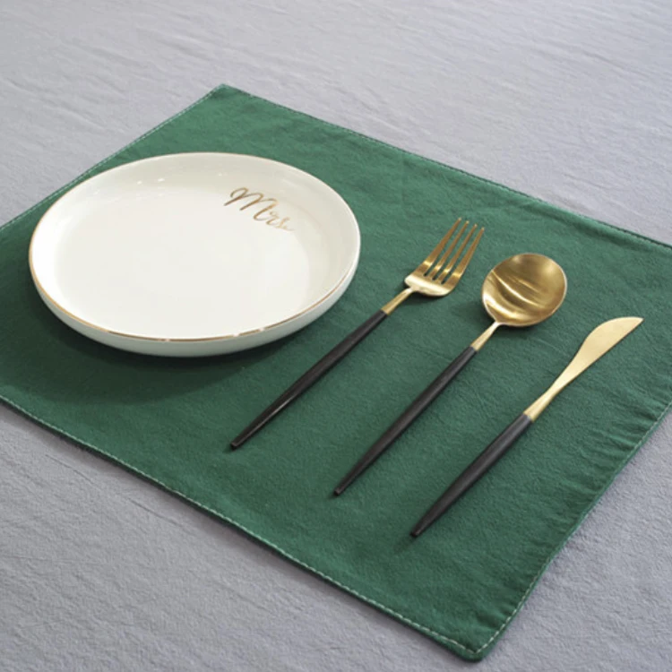 Napkins cotton wholesale  plain color washed  non-slip heat-proof table napkin for  dining table