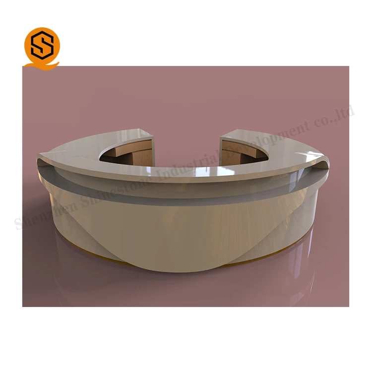 Unique Reception Desk Design Acrylic Solid Surface Fashion Round Computer Counter