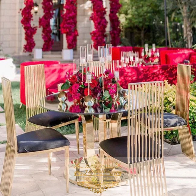 
elegant gold stainless steel hotel hotel reception high back chair wedding 