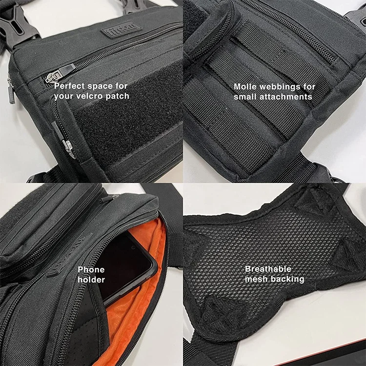 High Quality 500D Cordura EDC Rig Pouch Tactical Molle Admin Pouch Sports Utility Chest Pack