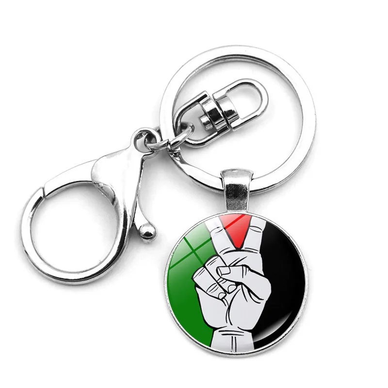 New Metal Country Flag Keychains Zinc Alloy Palestine Flag Keychain Promotion Gift
