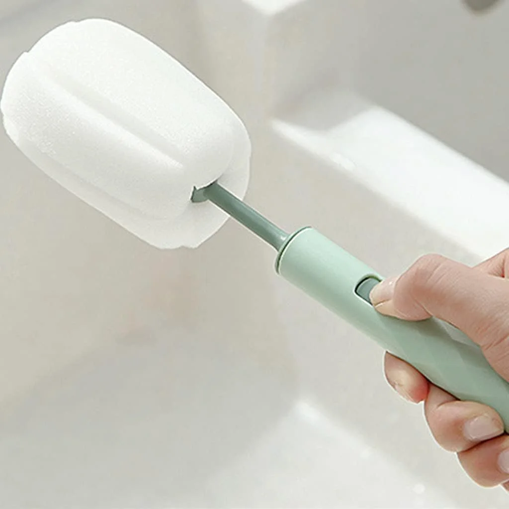Replace Cleaning Sponge Cleaning Brush Wash Bottle Sponge Mug Long Handle Bottle Scrubber Water Cup Glass Cleaning Brush