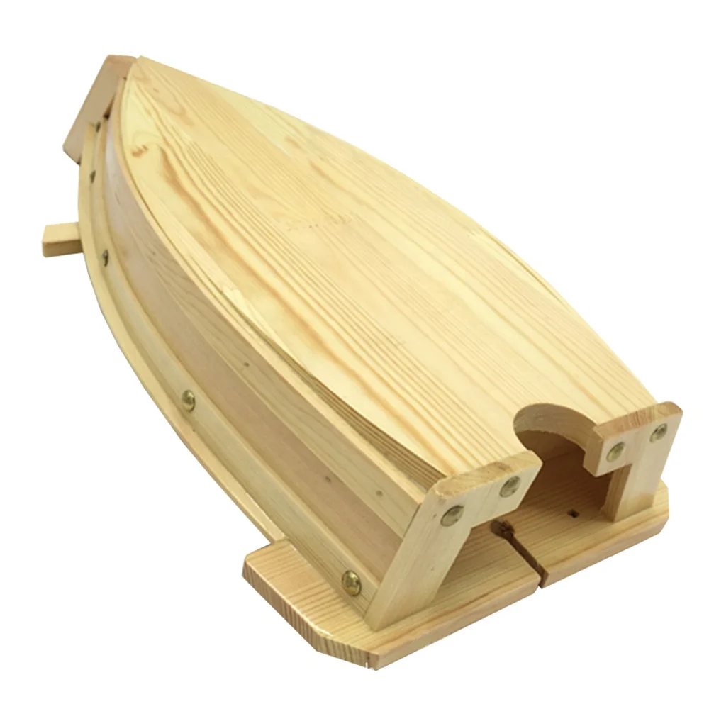 
japanese sushi serving plate wooden sushi boat wholesale 