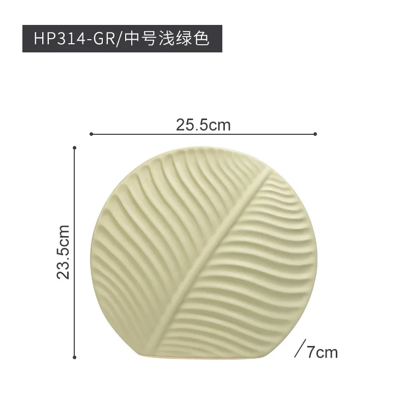 2024 Latest Exquisite round Leaf Decorative White Ceramic Vase Set Modern Nordic Design Wedding Occasions Fashionable Set Vase