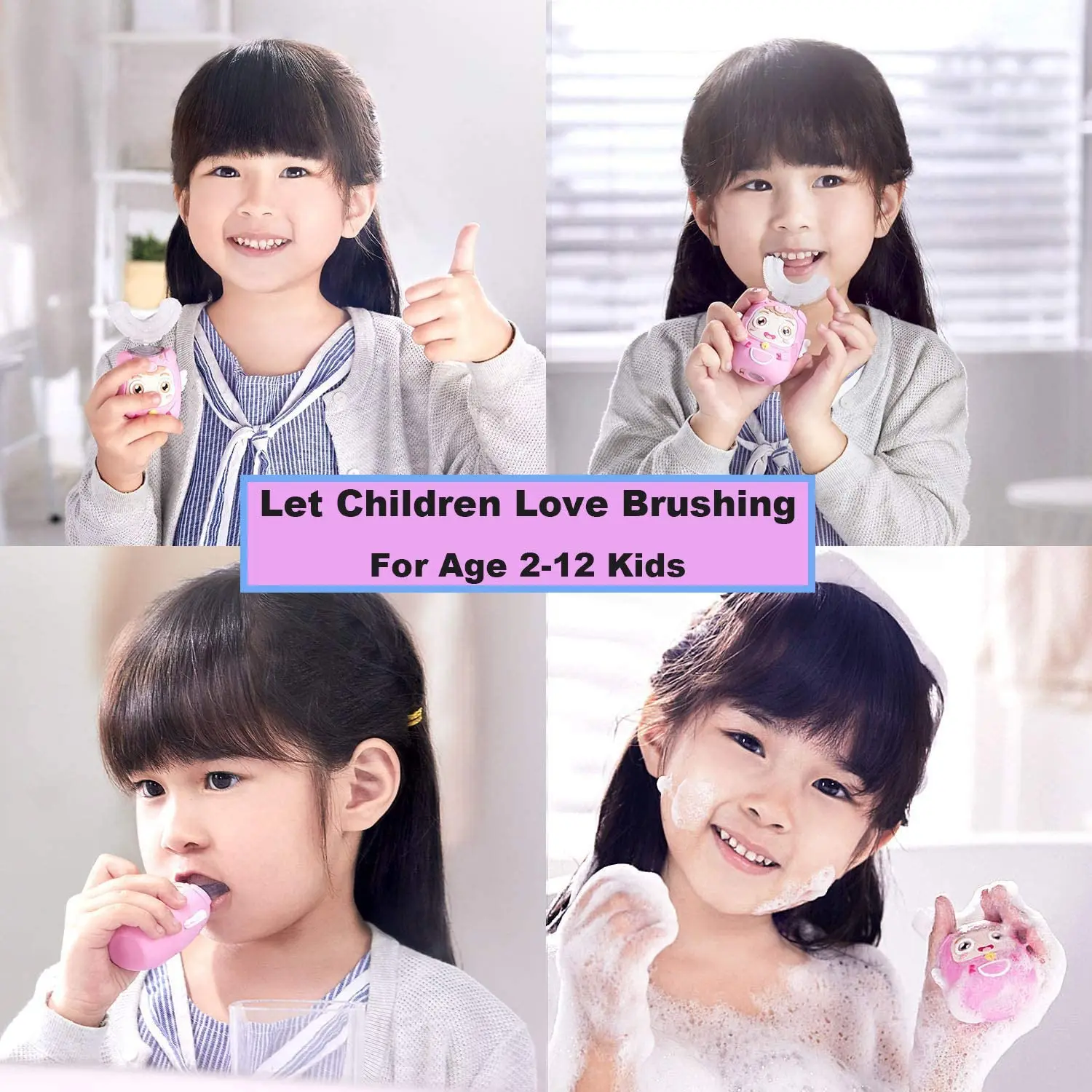 Comprehensive protection lovely children ushaped toothbrush ipx7 nano Portable  kids u-shaped toothbrush