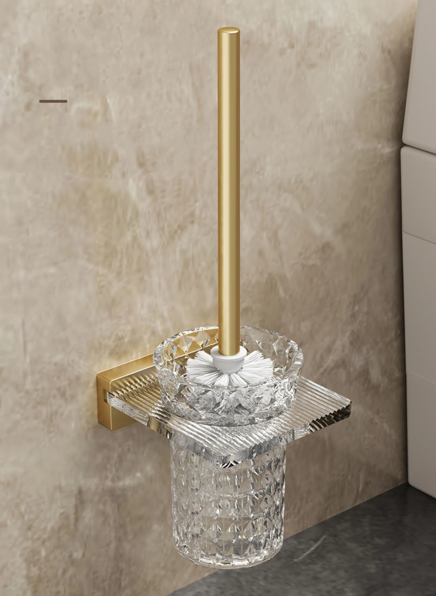 Nordic Metal Gold Acrylic Towel Rack Set Bathroom Hardware Pendant Wall Mounted Towel Rack